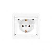 Розетка 1-м СП Валери 16А IP20 с заземл. с крышкой бел. UNIVersal В0029