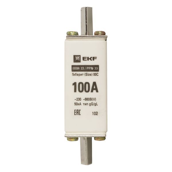 Вставка плавкая ППН-33 100/100А 50кА габарит 00С PROxima EKF fus-33/100