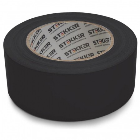 Армированная клейкая лента STEKKER INTP4-02148-40  0,21*48 мм, 40м, на тканевой основе, черный 50083