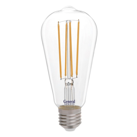 Филаментная светодиодная лампа General GLDEN-ST64S-10-230-E27-2700 655304