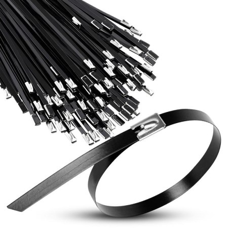 Хомут кабельный 7.9х500 сталь ANSI 304 с покрытием TOKOV ELECTRIC TKE-HM304-7.9-500-C/100