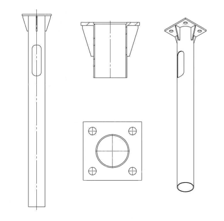 Деталь фундамента закладная для ОГКф-5 UMECON МК 90053 ФМ-0.108-1.25-140(10) фланец 190х190 грунт