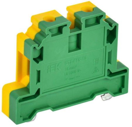 Колодка клеммная CTS-PEN земля 16кв.мм жел./зел. IEK YCT11-00-K52-016