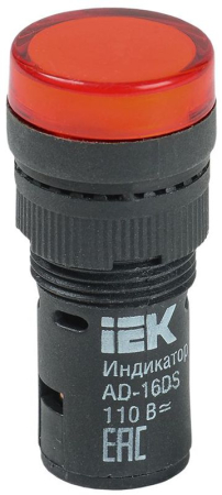 Лампа светосигнальная AD16DS d16мм 110В AC/DC красн. KARAT IEK BLS10-ADDS-110-K04-16
