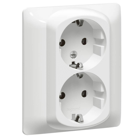 Розетка 2х2К+3 Legrand Galea Life 16A 250V с/з винтовой зажим белая 771030