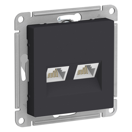Розетка компьютерная двухпостовая кат.5Е, RJ-45 Schneider Electric Atlas Design ATN001085