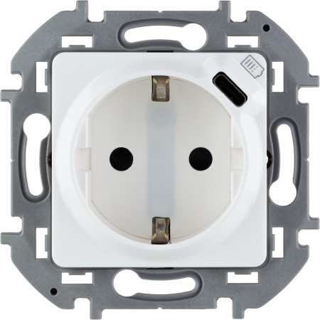 Розетка с/з с USB тип C со шторками Legrand Inspiria 673770