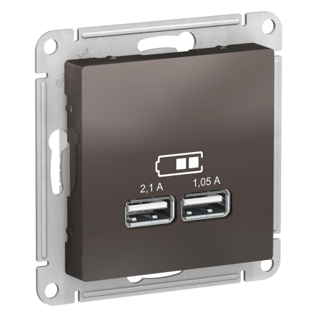 Розетка USB 2 порта Systeme Electric AtlasDesign Мокко ATN000633