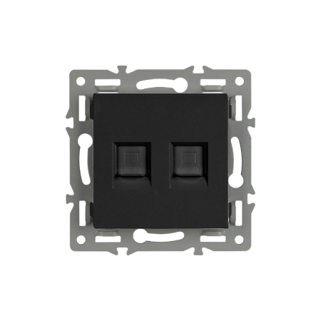 Механизм компьютерной розетки двойной Arlight SCT-MPC2-PL-BK (RJ-45, CAT6) 045337