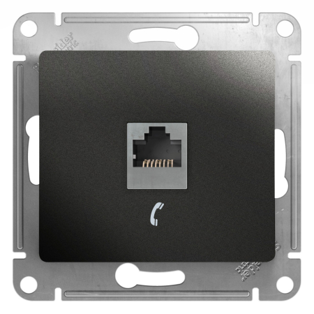 Розетка телефонная RJ11 Systeme Electric Glossa Антрацит GSL000781T