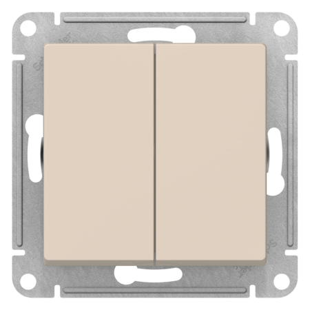 Переключатель 2-клавишный перекрестный, 2 x сх. 7, 10АХ Systeme Electric AtlasDesign ATN000273