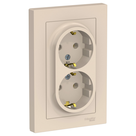 Розетка с/з двойная, 16А, в сборе Systeme Electric AtlasDesign ATN000224
