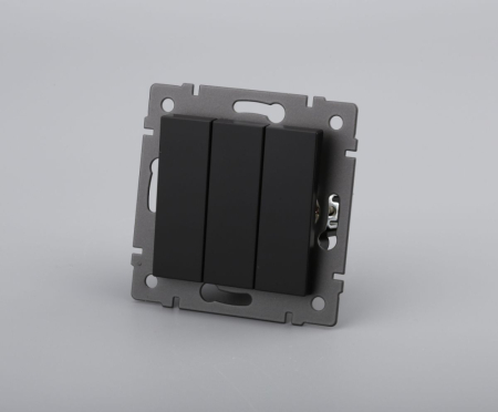 Механизм выключателя трехклавишный непроходной Arlight SWT-MK03-PL-BK-V (250V, 10A) 049897