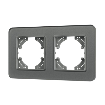 Рамка на 2 поста стеклянная Arlight FRM-OMALI-GS-2-GR 049694