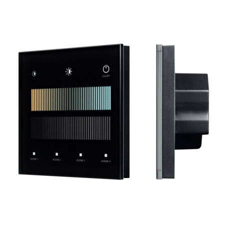 Сенсорная панель Arlight SMART-DALI-301-11-1G-4SC-MIX-IN Black (BUS/24V, Touch, 2.4G) 046550