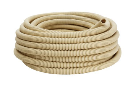 Труба гофрированная ПВХ d16мм с протяжкой свет. дерево (уп.25м) Plast PROxima EKF tg-z-16w