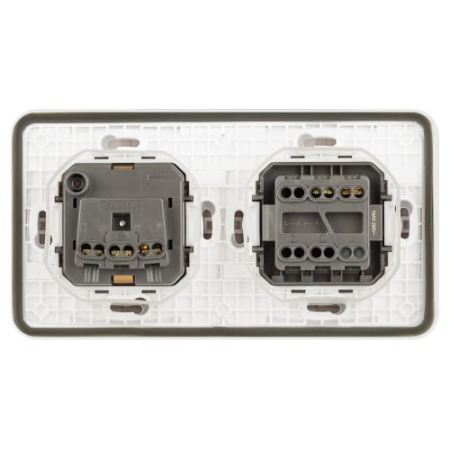 Блок розетка с выключателем Эксперт 11-7521-01 IP55 16А (10AX)-250В СУ бел. Эра Б0063261