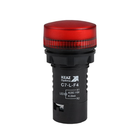 Лампа светодиодная OptiSignal Compact D22 С7-L-F4 красн. 110В AC/DC XB7EV04GP КЭАЗ 362155