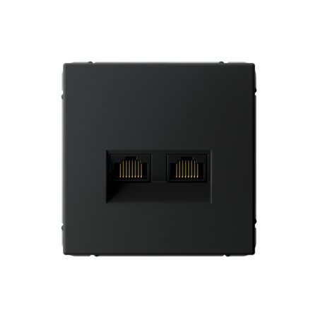 Розетка компьютерная 2-м ArtGallery RJ45 + RJ45 кат.5E механизм карбон SE GAL001085