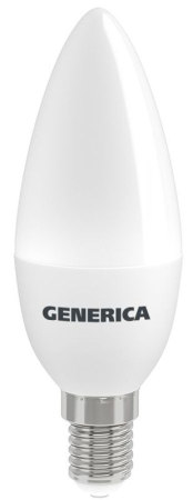 Лампа светодиодная C35 12Вт свеча 6500К E14 230В GENERICA LL-C35-12-230-65-E14-G