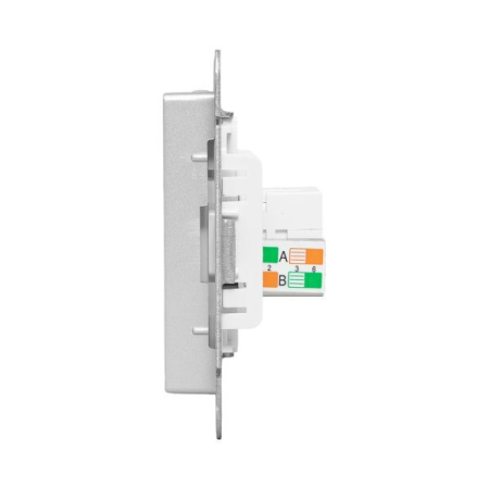 Розетка компьютерная 1-м СП Эпика RJ45 кат.5 механизм алюм. EKF UP1-SOA-RJ45-5