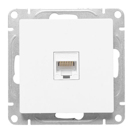 Розетка компьютерная СП Эпика RJ45 кат.5 механизм бел. EKF UP1-SOW-RJ45-5