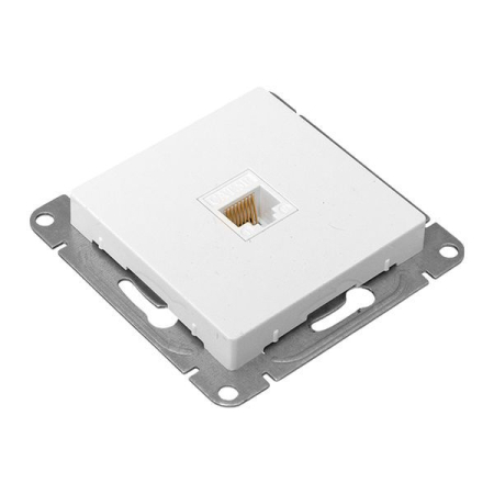 Розетка компьютерная СП Эпика RJ45 кат.5 механизм бел. EKF UP1-SOW-RJ45-5
