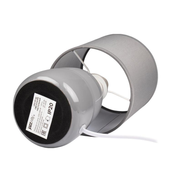 Светильник настольный JH2-02-gy E14 IP20 130х130х255мм керамика; ткань; PVC-пластик сер. JazzWay 5062320