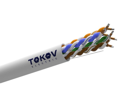 Кабель витая пара U/UTP 4х2х24 AWG кат.5E ССA PVC TOKOV Light (м) TOKOV ELECTRIC TKL-C06-U42CCA-5E-305-PVC
