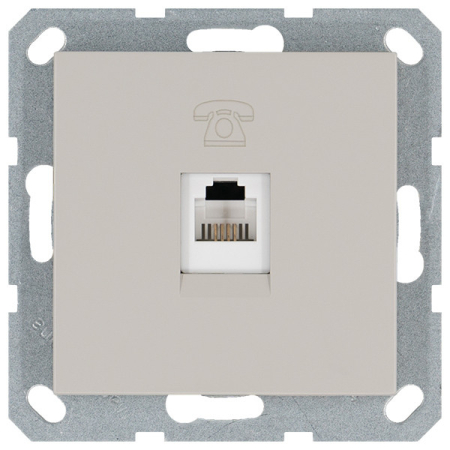 Телефонная розетка RJ11 с накладкой, цвет Тауп Jasmart G6101T