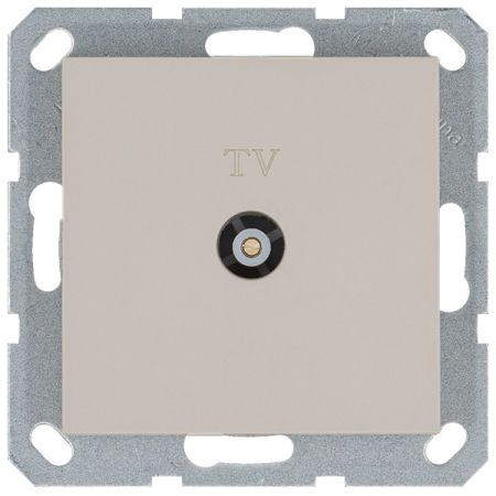Розетка TV Ф9.5mm оконечная с накладкой, цвет Тауп Jasmart G6001T