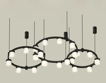 Комплект подвесного светильника Ambrella Light Techno Ring XR92092210 (A9209x3, C9242, C9238, C9232, N8402)
