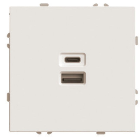 Розетка 2-местная USB + Type C (механизм) Stekker Эмили 250В 20W RST10-5115-08 кашемир soft touch 49905