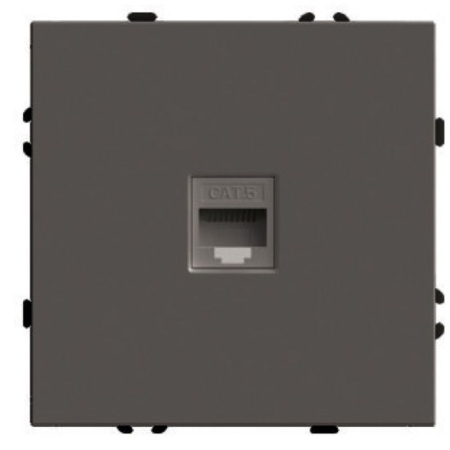 Розетка компьютерная 1-местная RJ-45 (механизм) Stekker Эмили RST00-5117-09 антрацит soft touch 49925