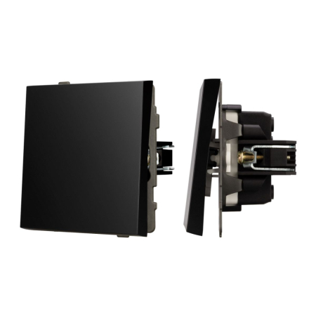 Механизм выключателя одноклавишный проходной Arlight SWT-TENDO-MKP1-PL-BK (230V, 10A) 054041