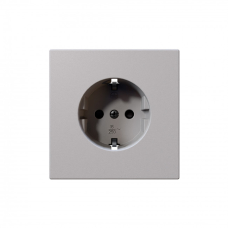 Розетка SCHUKO с защитными шторками 16A 250V 2P+T, цвет Белый матовый (soft touch) Jasmart FD5501PWM