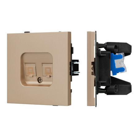 Механизм компьютерной розетки двойной Arlight SCT-TENDO-MPC2-PL-GD (RJ-45, CAT6) 054103