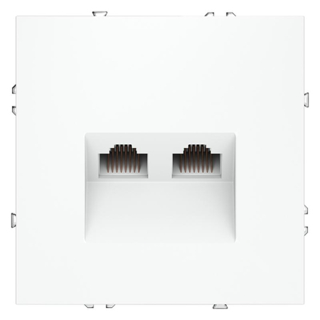 Розетка компьютерная 2-м СП S70 RJ45 + RJ45 кат.6 механизм бел. матов. Voltum VLS060202