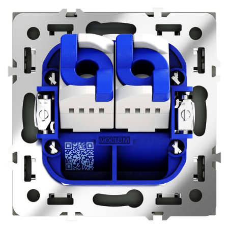 Розетка компьютерная 2-м СП S70 RJ45 + RJ45 кат.6 механизм черн. матов. Voltum VLS060208