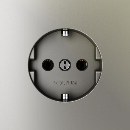 Розетка 1-м СП S70 16А с заземл. механизм шелк Voltum VLS040104