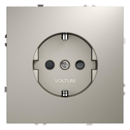 Розетка 1-м СП S70 16А с заземл. защ. шторки механизм кашемир Voltum VLS040203