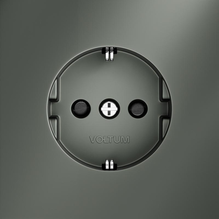 Розетка 1-м СП S70 16А с заземл. защ. шторки механизм титан Voltum VLS040206