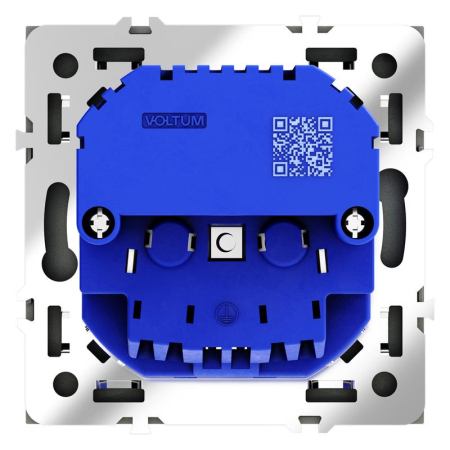 Розетка 1-м СП S70 16А с USB A+A с заземл. защ. шторки механизм черн. матов. Voltum VLS040408