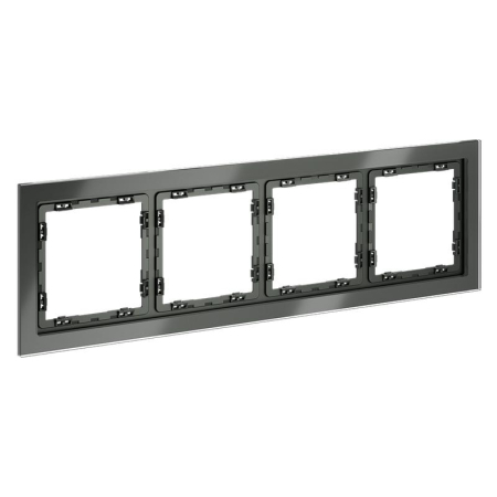 Рамка 4-м S70 стеклян. титан Voltum VLS110406