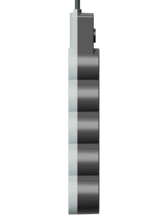 Удлинитель 3х5м с заземл. 10А IP20 USB 2500Вт 220В ПВС 3х1 с выкл. черн. КОСМОС YKsm5m4g-Z-VU10А-B