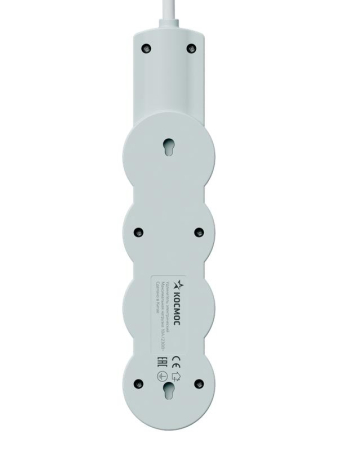 Удлинитель 3х5м с заземл. 10А IP20 USB 2800Вт 220В ПВС 3х1 с выкл. бел. КОСМОС YKsm5m3g-Z-VU10А-W