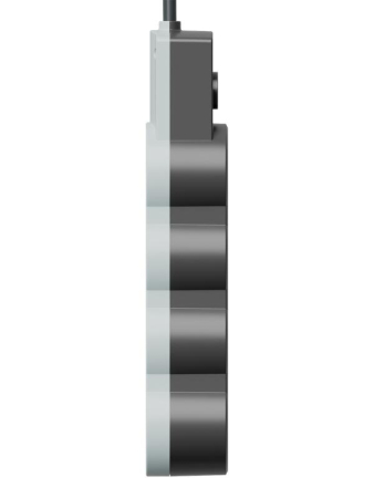Удлинитель 3х5м с заземл. 10А IP20 USB 2800Вт 220В ПВС 3х1 с выкл. черн. КОСМОС YKsm5m3g-Z-VU10А-B