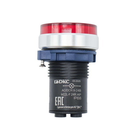 Индикатор сигнальный со встроен. диодом 9-24В зажим Plug-In алюм. красн. DKC M22L-F24RAP