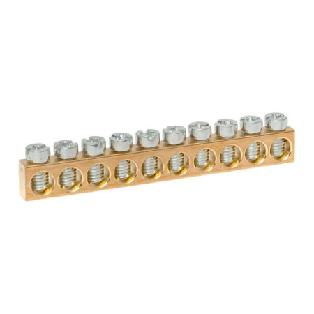Шина PEN "ноль-земля" (6х9мм) 10 отв. для щитов Nova Unix Unix65 EKF nv-k10