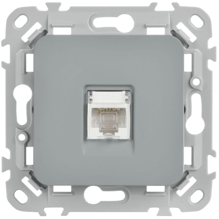Розетка компьютерная СП FLITE РК5е-1-0-ФлС RJ45 кат.5E UTP механизм сер. IEK FI-K12-1-K03